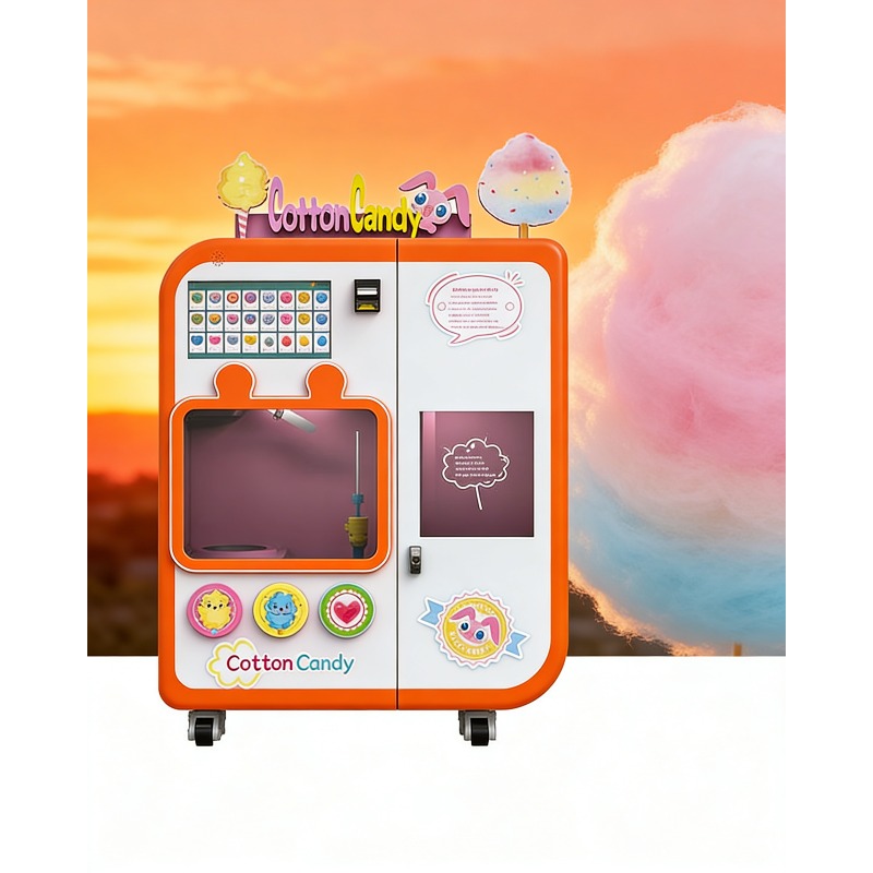 Arcade Vending Machines - 全自動綿菓子自動販売機（交換システム付き）業務用4種フレーバー砂糖製造機（モール、アーケード、店舗向け）